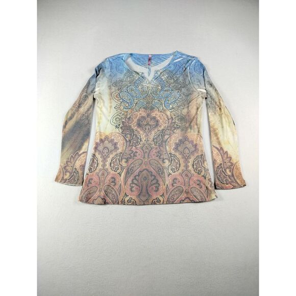Kiara Shirt Womens‎ XL multicolored Paisley Boho Bohostsyle Bohemian Lagenlook - Picture 1 of 9